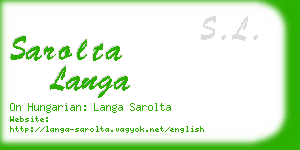 sarolta langa business card